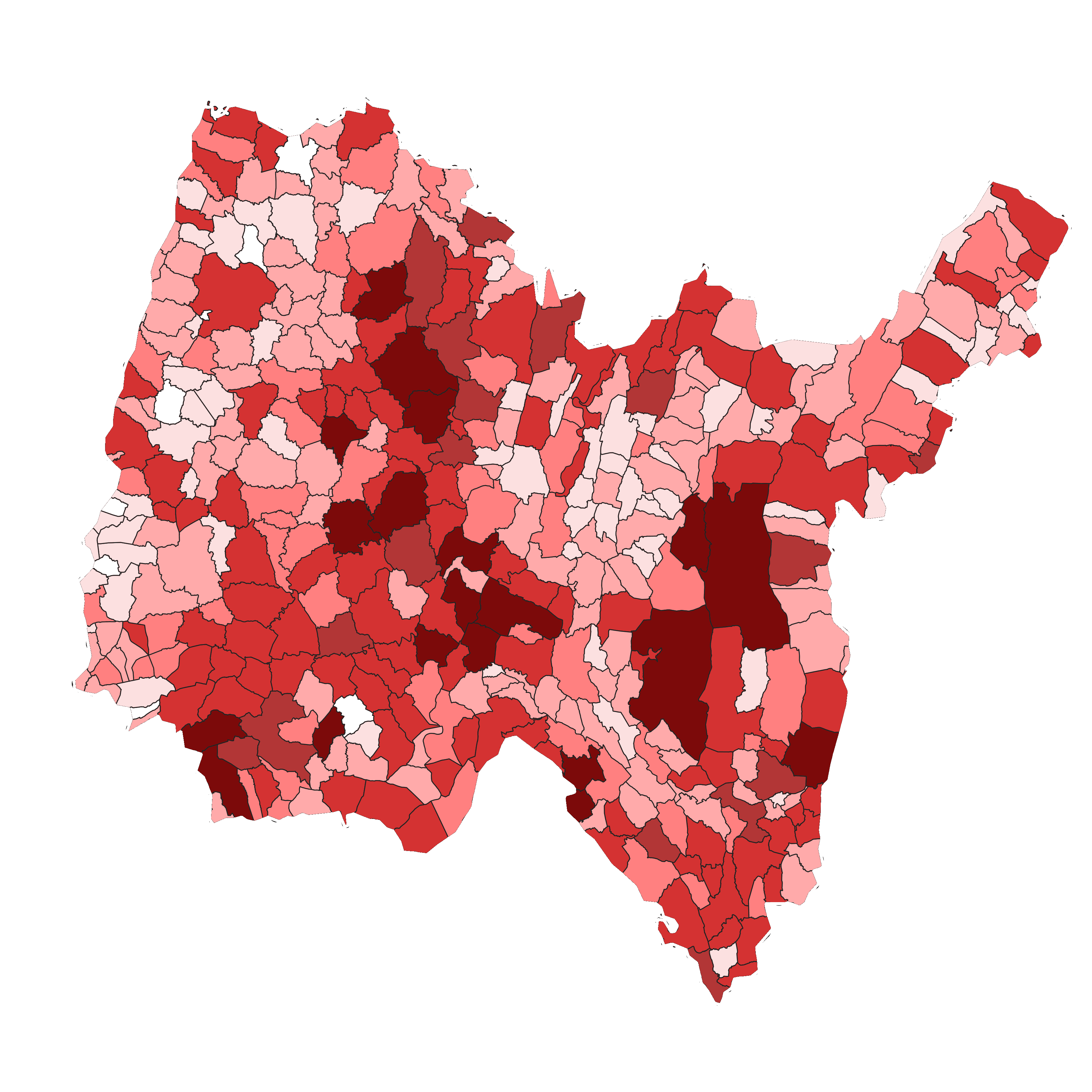 Cartographie des zones à prospecter dans l'Ain